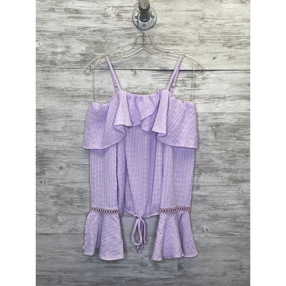 BCX Blouse Juniors Small Purple Lavender Off Shoulder Bell‎ Sleeve Top NWT